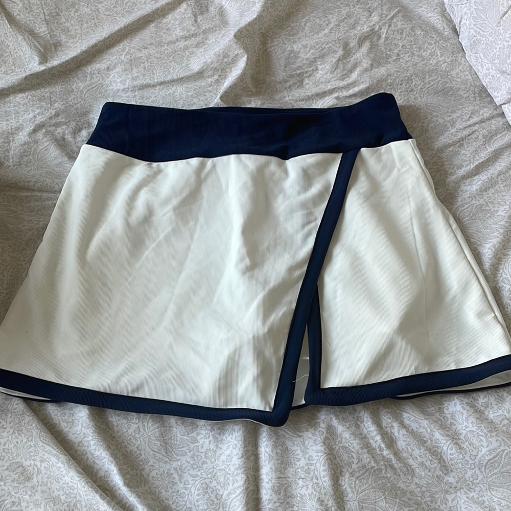 Navy and white tennis and golf skirt